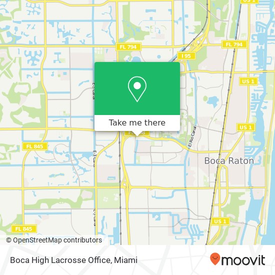Boca High Lacrosse Office map