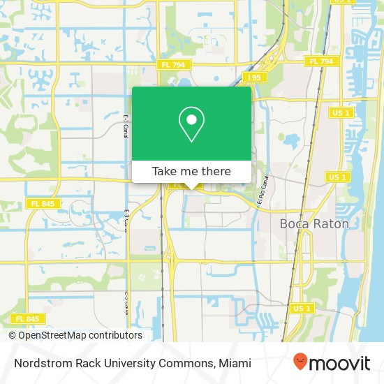 Nordstrom Rack University Commons map
