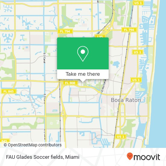 FAU Glades Soccer fields map