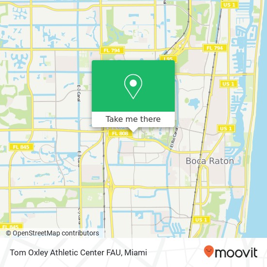 Mapa de Tom Oxley Athletic Center FAU