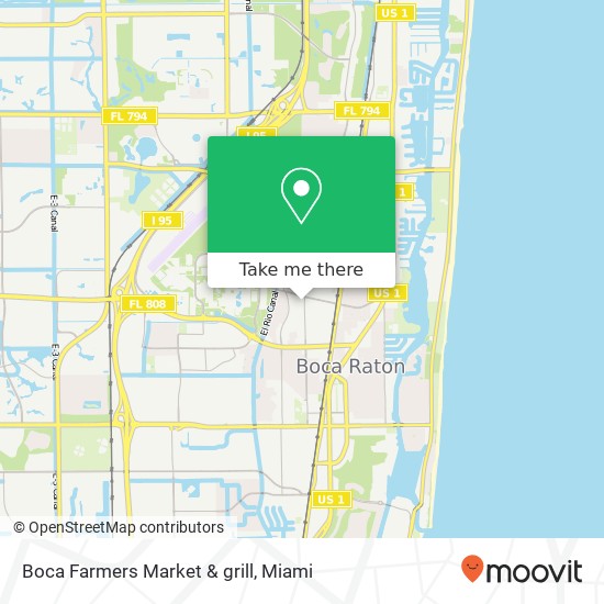 Mapa de Boca Farmers Market & grill