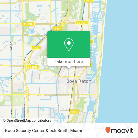 Boca Security Center &lock Smith map