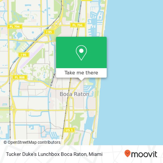 Tucker Duke's Lunchbox Boca Raton map