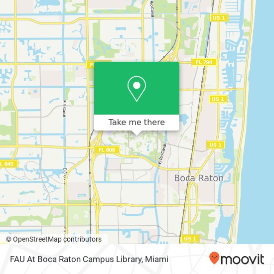 FAU At Boca Raton Campus Library map