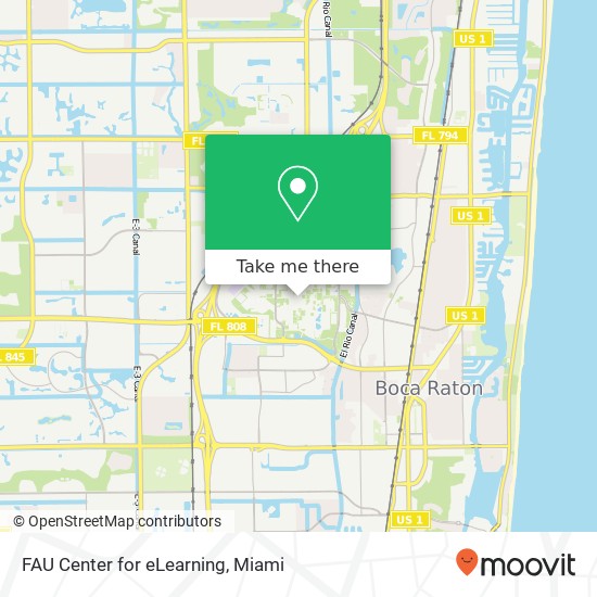 Mapa de FAU Center for eLearning