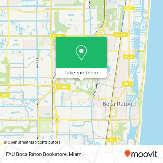 Mapa de FAU Boca Raton Bookstore