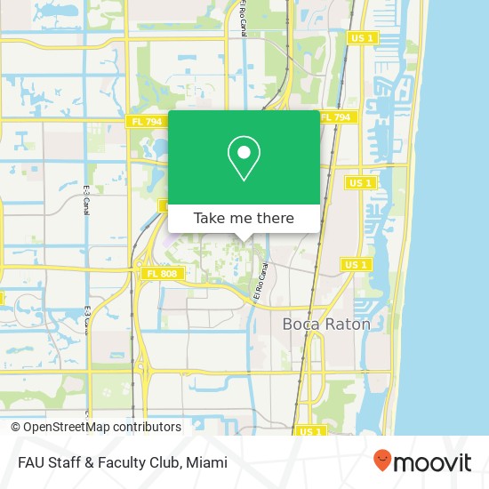 FAU Staff & Faculty Club map