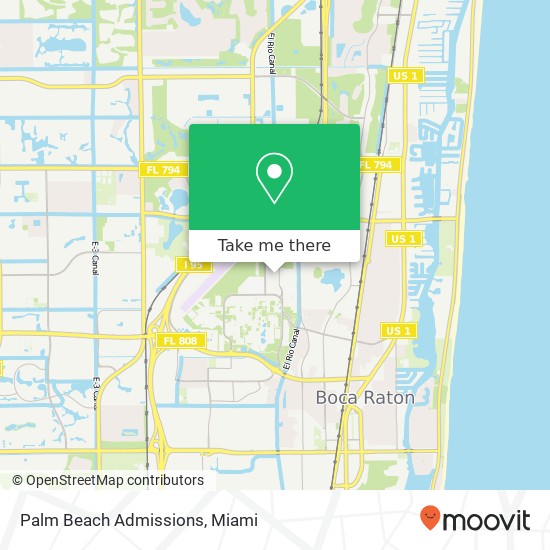 Mapa de Palm Beach Admissions