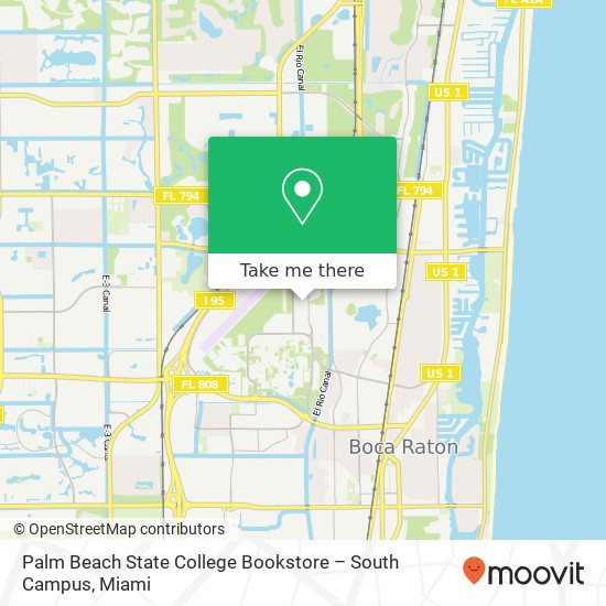 Mapa de Palm Beach State College Bookstore – South Campus