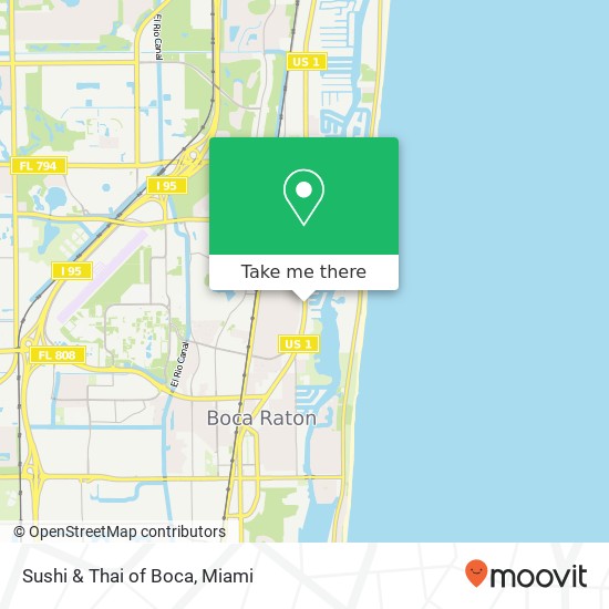 Mapa de Sushi & Thai of Boca