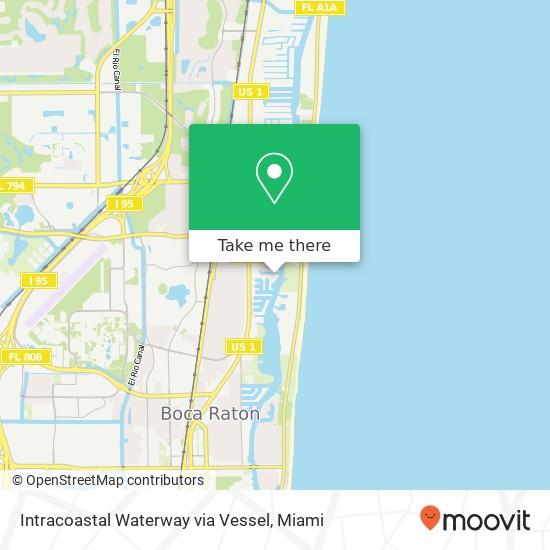 Intracoastal Waterway via Vessel map