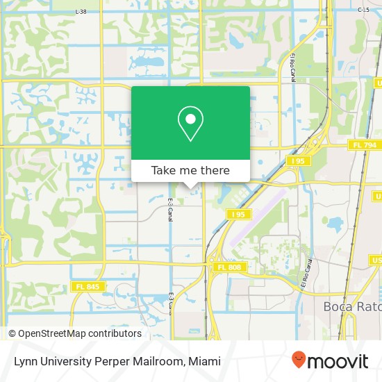 Lynn University Perper Mailroom map