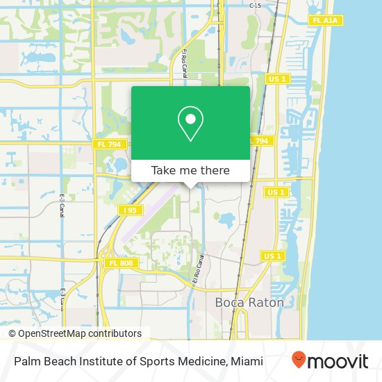 Palm Beach Institute of Sports Medicine map
