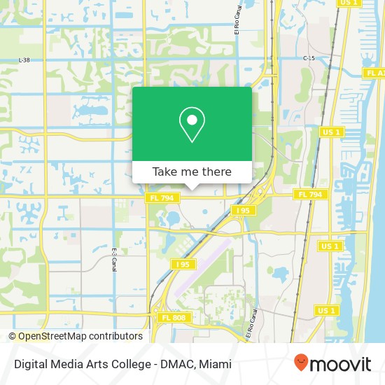 Mapa de Digital Media Arts College - DMAC