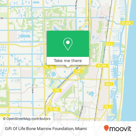 Mapa de Gift Of Life Bone Marrow Foundation