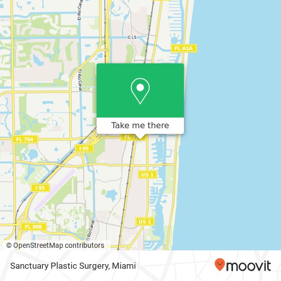 Mapa de Sanctuary Plastic Surgery