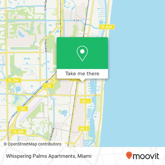 Mapa de Whispering Palms Apartments