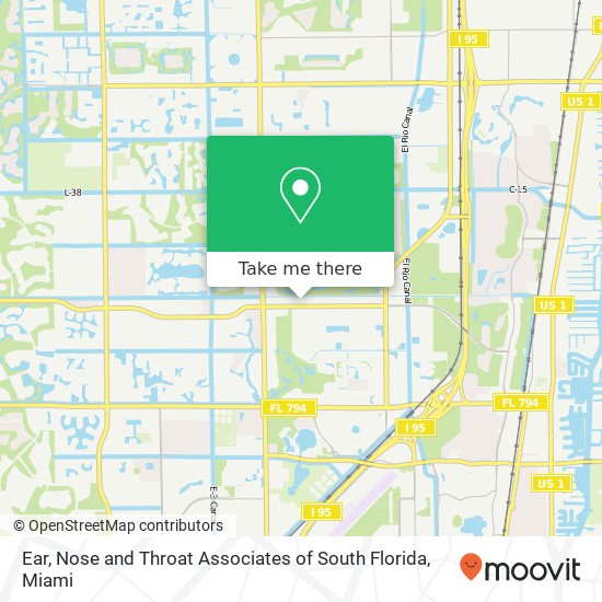 Mapa de Ear, Nose and Throat Associates of South Florida