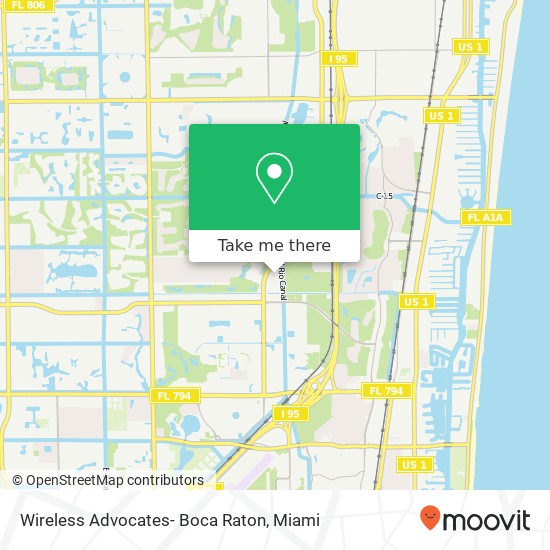 Mapa de Wireless Advocates- Boca Raton