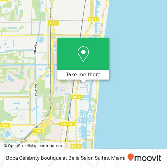 Boca Celebrity Boutique at Bella Salon Suites map