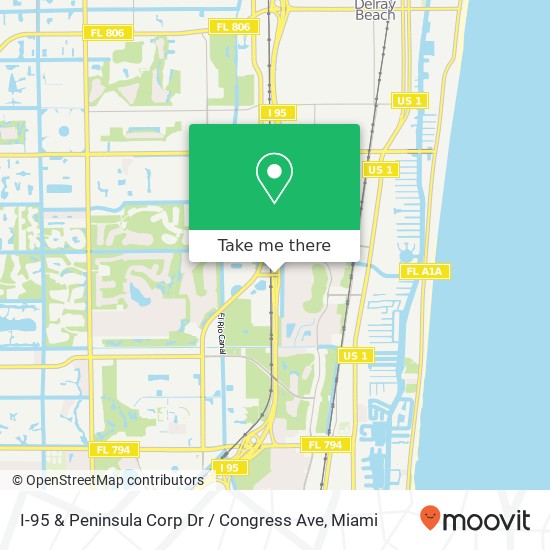 Mapa de I-95 & Peninsula Corp Dr / Congress Ave