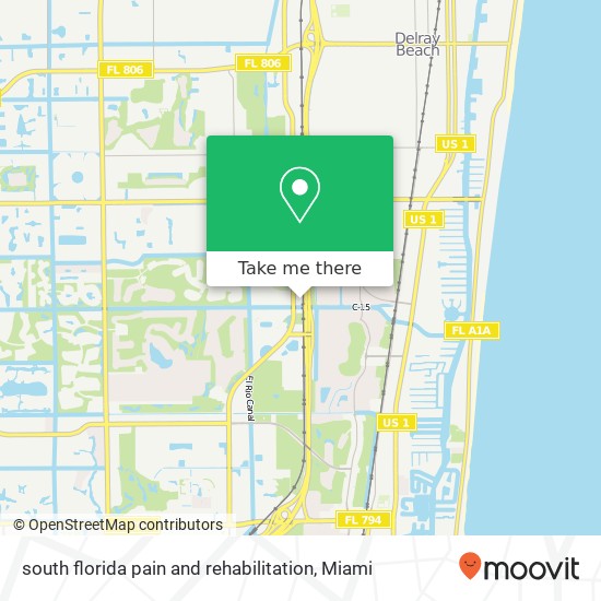 Mapa de south florida pain and rehabilitation