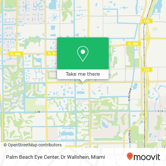 Mapa de Palm Beach Eye Center, Dr  Wallshein