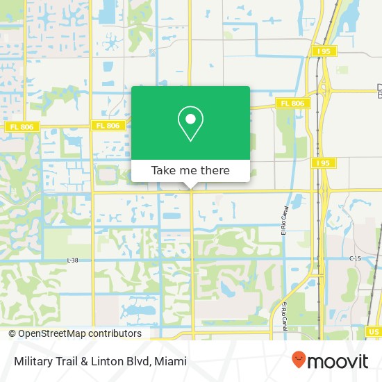 Military Trail & Linton Blvd map