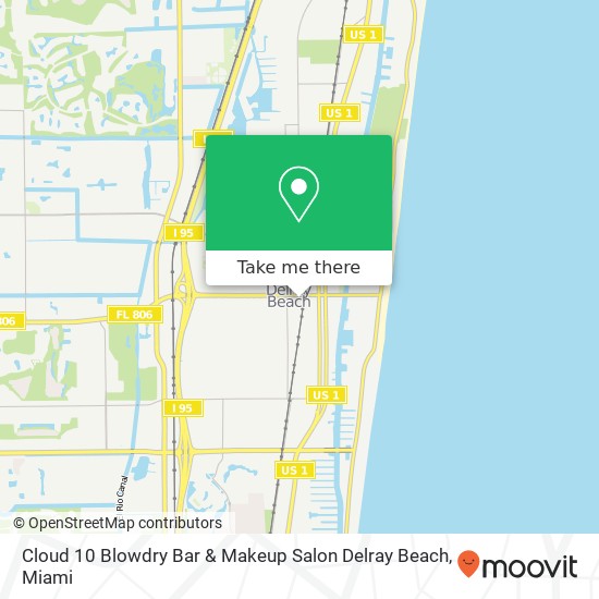 Mapa de Cloud 10 Blowdry Bar & Makeup Salon Delray Beach