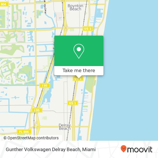 Gunther Volkswagen Delray Beach map