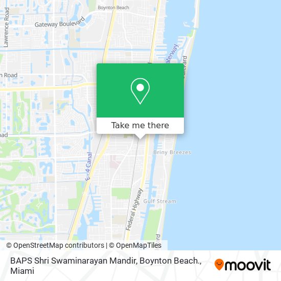 BAPS Shri Swaminarayan Mandir, Boynton Beach. map