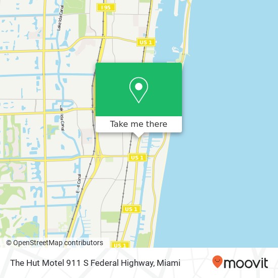 Mapa de The Hut Motel 911 S Federal Highway
