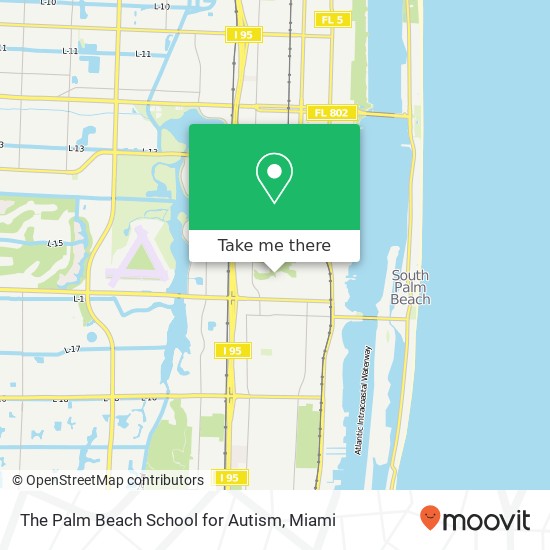 The Palm Beach School for Autism map