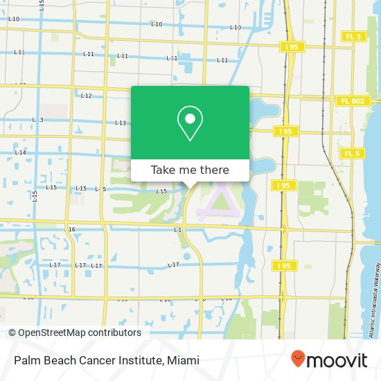 Palm Beach Cancer Institute map