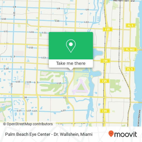 Mapa de Palm Beach Eye Center - Dr. Wallshein