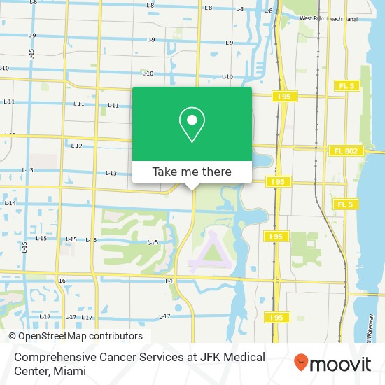Mapa de Comprehensive Cancer Services at JFK Medical Center