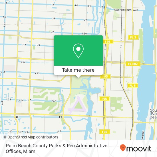 Palm Beach County Parks & Rec Administrative Offices map