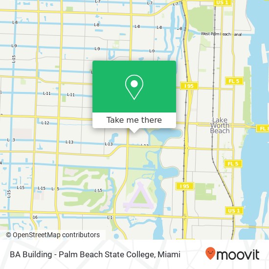 Mapa de BA Building - Palm Beach State College