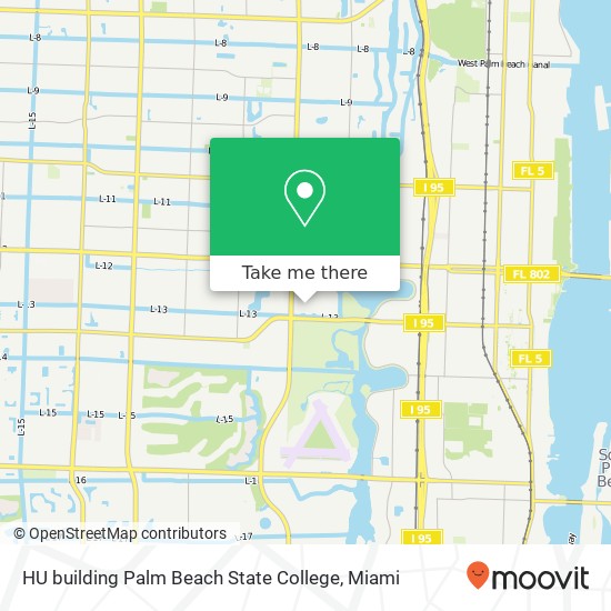Mapa de HU building Palm Beach State College