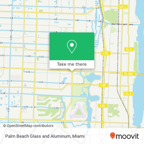 Palm Beach Glass and Aluminum map