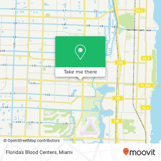 Mapa de Florida's Blood Centers