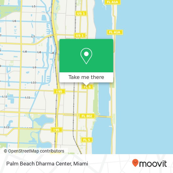 Palm Beach Dharma Center map