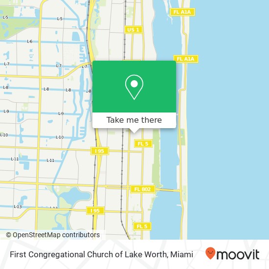 First Congregational Church of Lake Worth map