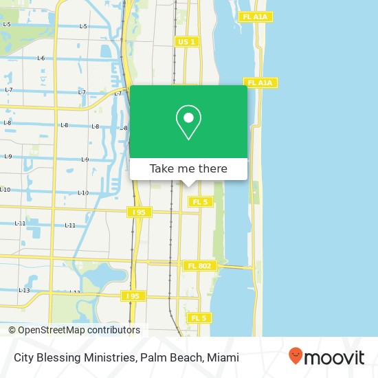 City Blessing Ministries, Palm Beach map