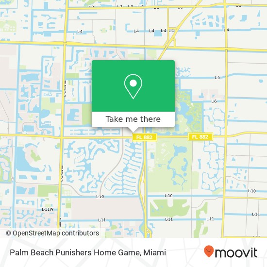 Mapa de Palm Beach Punishers Home Game