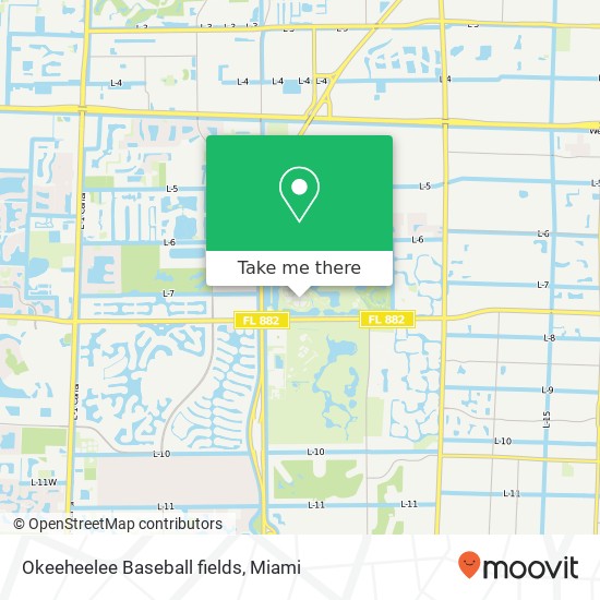 Mapa de Okeeheelee Baseball fields