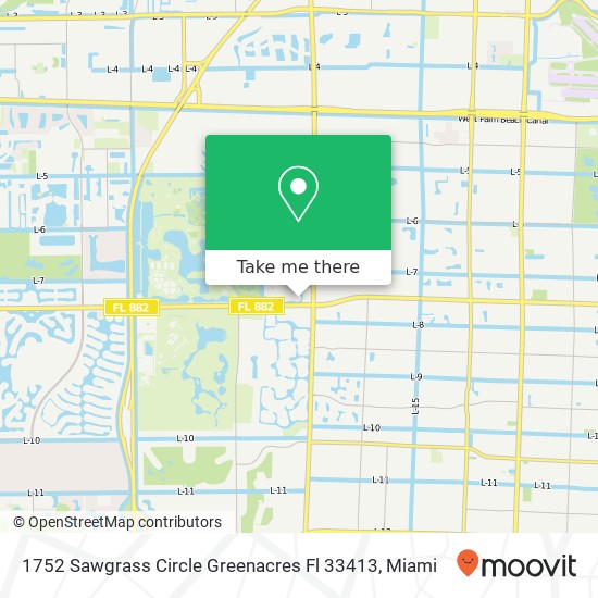 1752 Sawgrass Circle Greenacres Fl 33413 map
