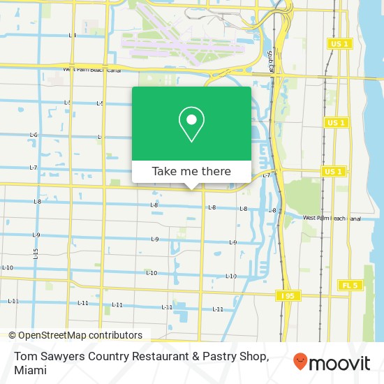 Mapa de Tom Sawyers Country Restaurant & Pastry Shop