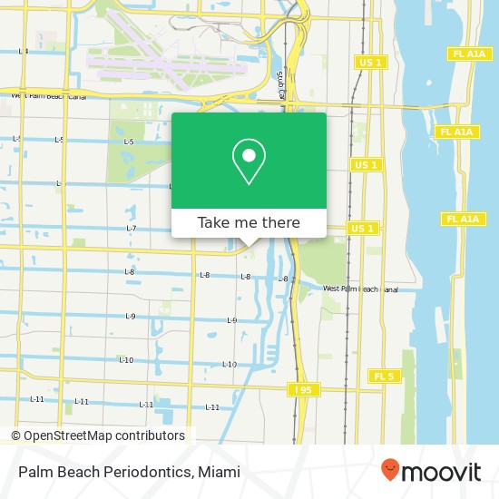 Mapa de Palm Beach Periodontics