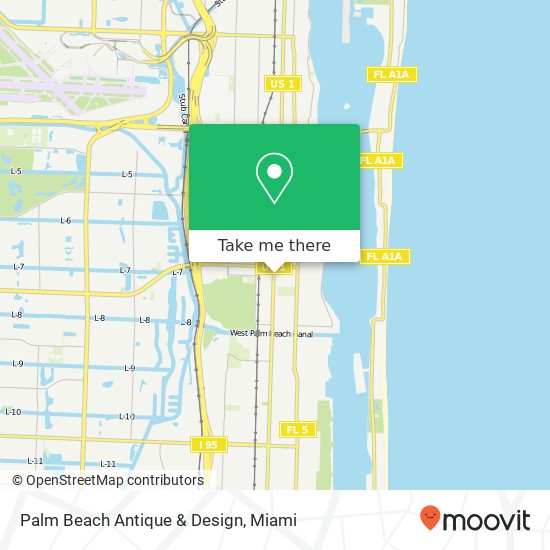 Palm Beach Antique & Design map